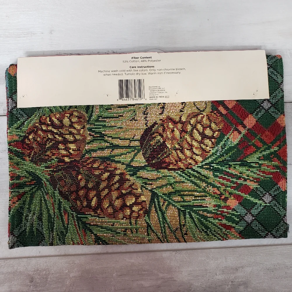 Christmas Holiday Style Tapestry Table Runner 13 in. X 68 in.